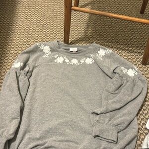 Isabel Maternity floral embroidered sweater long sleeve